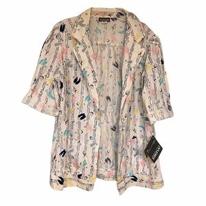 Vintage NWT Dead Stock Open Jacket Short Sleeve Retro 1980’s Design Sz 42 or 14